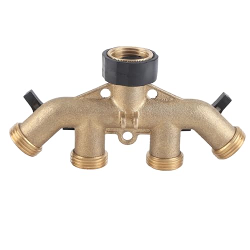 DIRBAK 4 -Wege -Wasserschlauch -Splitter -Wasserhahn -Stecker -Adapter -Messinggarten -Bewässerungsvertrieb mit Ballventil für landwirtschaftliche Bewässerung Haushaltsauto -Waschen von DIRBAK