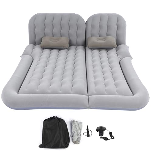 DIRBAK Cabrio Car Air Matratze, Ergonomische Unterstützung Campingbett mit gefährdeter Textur, universeller Passform für SUV Limousine Schrägheck, tragbare Reise -Schlaflösung (Grau) von DIRBAK