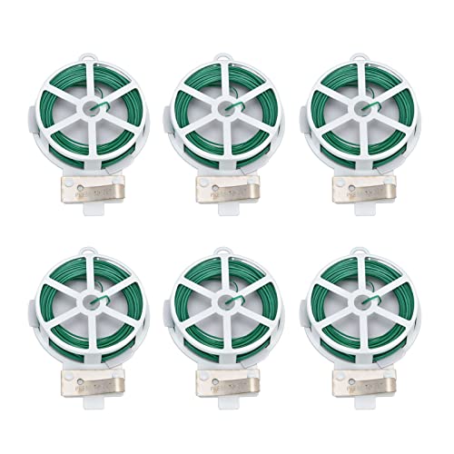 DIRBAK Green Twist Tie Gartenpflanze Krawatten Flexibler Pflanzenthaltsdraht für Blütenreben Strauch Fix in Gärten Gewächshäuser 6pcs 20m PP Eisendraht von DIRBAK