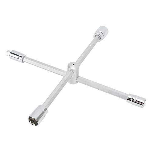 DIRBAK Kreuzschlüssel 4 Wege Heavy Duty Universal Lug Wech Folding Verstellbarer CRV für den Auto -LKW -SUV mit 17 mm 19mm 21 mm 23 mm Steckdosen und 1/2 -Zoll -Antriebsadapter von DIRBAK