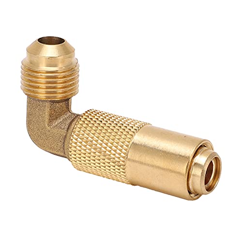 DIRBAK Propan -Refill -Adapter 90 Grad Ellbogen -Messinggasadapter 9/16 bis 5/8 Kompakte Verbindung mit starker Versiegelung für den Campingofen des schwarzen Steingrills von DIRBAK