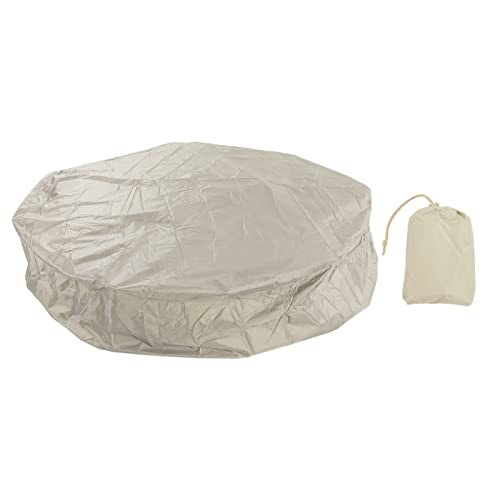 Runde Abdeckung im Freien Badewannenschutz 190 Silber Polyester TAFT staubdestellte schneebedeckte s und Spas (Beige) von DIRBAK