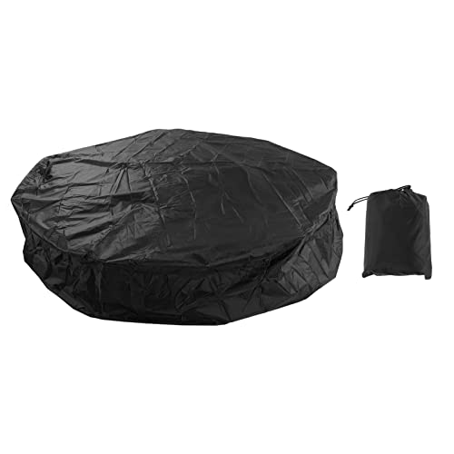 DIRBAK Runde Abdeckung im Freien Badewannenschutz 190 Silber Polyester TAFT staubdestellte schneebedeckte s und Spas (Black) von DIRBAK