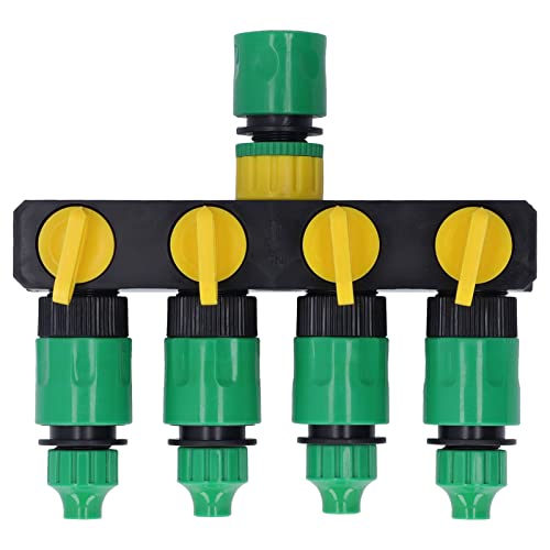 DIRBAK Wasserschlauch -Splitter Abs Material 4 -Wege Edelstahl Langlebige Gartenbewässerung Wasserhahn Splitter für Patio Farm House Garten Pflanzen Bewässerung Bewässerung von DIRBAK