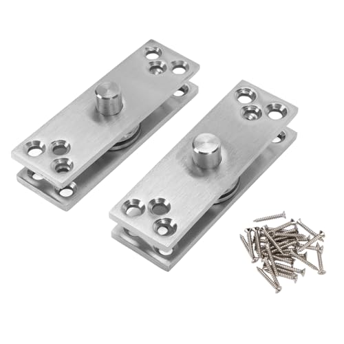 Door Pivot Hinge,Stainless Steel 360 Degree Rotatable Up Down Set for Glass Bookcase Heavy Duty Invisible Doors von DIRBAK