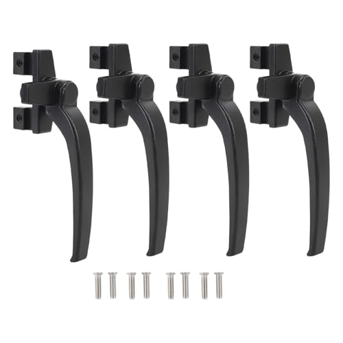 Fenstergriff Sperren Aluminiumlegierung Schieberschieben -Fenstergriff sich sicherer Verriegelungsmechanismus für vertikale horizontale Schiebetüren Fenster Konstruktion 4pcs Set (Black) von DIRBAK