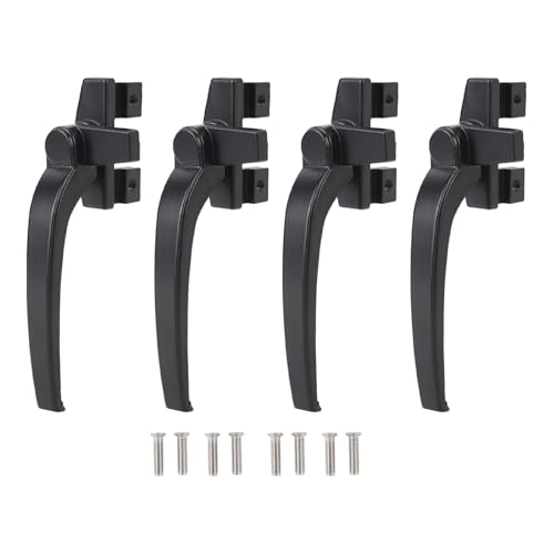 Fenstergriff Sperren Aluminiumlegierung Schieberschieben -Fenstergriff sich sicherer Verriegelungsmechanismus für vertikale horizontale Schiebetüren Fenster Konstruktion 4pcs Set (Black) von DIRBAK