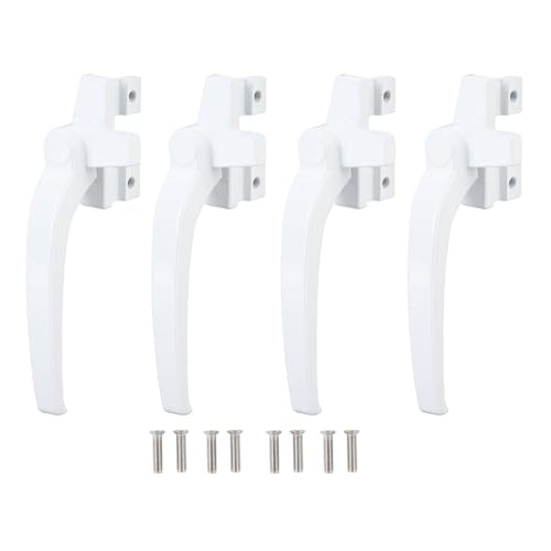 Fenstergriff Sperren Aluminiumlegierung Schieberschieben -Fenstergriff sich sicherer Verriegelungsmechanismus für vertikale horizontale Schiebetüren Fenster Konstruktion 4pcs Set (White) von DIRBAK