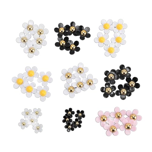 Flat Back Daisy Blumen Verzierungen lebhafte Sortiment Multi Purpose Dekoration für Partydekorationen basteln Projekte Abs Plastik 45 PCs von DIRBAK