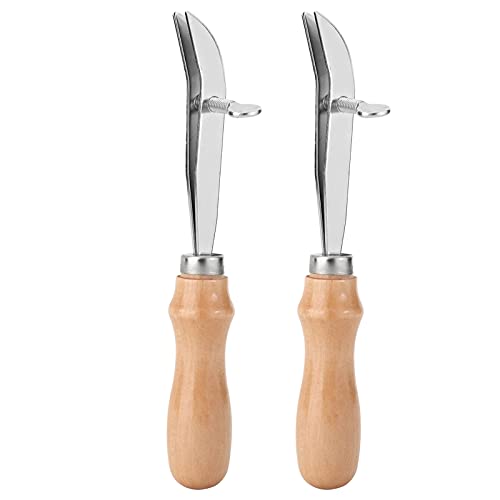 Leder Creaser Verstellbarer Stahl Creaser Holzgriff Lederhandwerkswerkzeuge für DIY Leder Crimping und Marking Pine Holz 55 Stahl 2pcs von DIRBAK