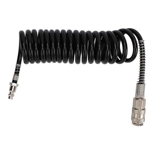 Luftschlauch 3 Meter schwarz verstärkter Abrieb Flexibler Inflator -Verlängerungsrohr mit Biegungrestriktor für Luftkompressorwerkzeuge Gummi -Stahlkonstruktion von DIRBAK