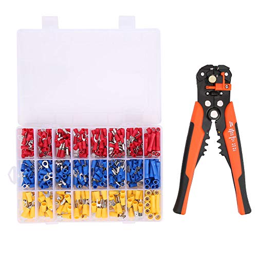 M3 400pcs Kaltpresse Klemme Drahtanschluss Multifunktional Drahtstripper Kit Marine Automobilanwendungen Messing PVC -Isolierung Messing von DIRBAK
