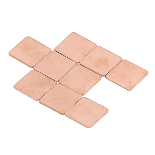 Pure Copper Heatsink, 100Pcs Red Copper Plate Cooler, Thermal Pad Shim for Phone PC Graphics Card CPU VGA RAM Heat Dissipation (20 * 20 * 1,0 mm) von DIRBAK