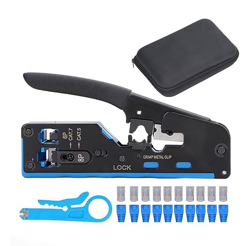 RJ45 CRIMP Tool Kit Professionell Multifunktional Ethernet Crimper mit Pass -Durch -Design für Cat5 Cat5e Cat6 Cables Network Kabel Crimping Schneidwerkzeug Leichte Kompaktzange RJ45 CRIMP Tool Kit Professionell Multifunktional Ethernet Crimper mit Pass -Durch -Design für Cat5 Cat5e Cat6 Cables Network Kabel Crimping Schneidwerkzeug Leichte Kompaktzange von DIRBAK