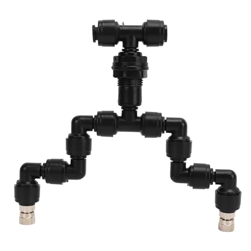 Reptilien Nebel Sprinkler Doppelkopf 360 Grad Rotation Sprühdüse feiner Misting Effekt Uniformes Sprühen zum Klettern Pet Fütterungsbox Landschaft Wassertank ABS Silber von DIRBAK