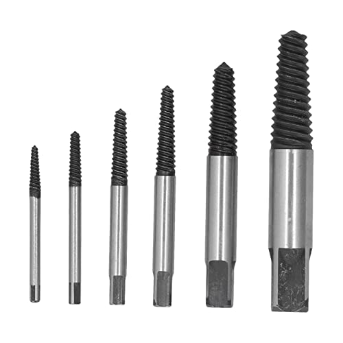 Schraubenextraktionssatz 6PCS hartes haltbares leichter Schrott Extraktor Kit für Automobilkonstruktion Carpentry Werkzeug Stahl Silber Schwarz Schraubenextraktionssatz 6PCS hartes haltbares leichter Schrott Extraktor Kit für Automobilkonstruktion Carpentry Werkzeug Stahl Silber Schwarz von DIRBAK