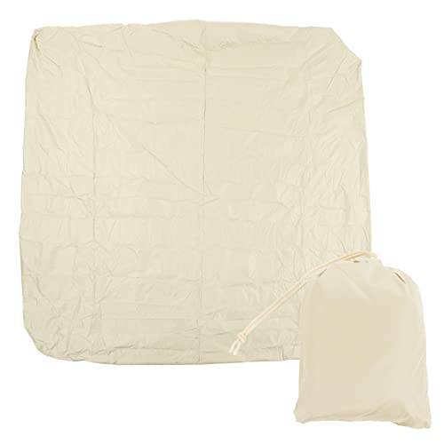 DIRBAK Square Spa Cover Abdeckung Protektor Silber beschichtete Polyester TAFT Alle Wetter faltbar für Badewannen im Freien und heiße Quellen 1 Pack mit Aufbewahrungsbeutel (Beige) von DIRBAK