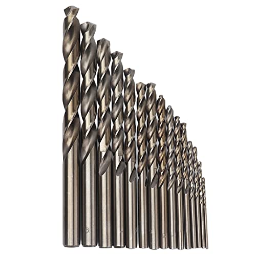Twist Bohrer Bit Set Cobalt Hochgeschwindigkeit Stahl 135 Grad Winkel Professionelle Metallschneidwerkzeuge für Edelstahl Gusseisenlegierungen Hartplastik Holz 15 Stücke von DIRBAK