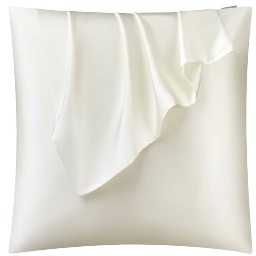 DISANGNI Kissenbezug aus 100 % natürlicher Maulbeerseide für Haar und Haut, mit verstecktem Reißverschluss, beidseitig 22 Momme, echte Seide, 1 Stück, 50 x 60 cm, Weiß DISANGNI Kissenbezug aus 100 % natürlicher Maulbeerseide für Haar und Haut, mit verstecktem Reißverschluss, beidseitig 22 Momme, echte Seide, 1 Stück, 50 x 60 cm, Weiß von DISANGNI