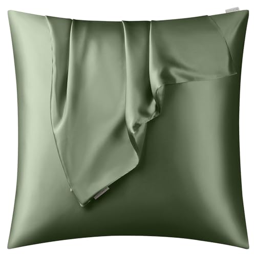 DISANGNI Kissenbezug aus 100 % natürlicher Maulbeerseide für Haar und Haut, mit verstecktem Reißverschluss, beidseitig 22 Momme, echte Seide, 65 x 65 cm, Grün DISANGNI Kissenbezug aus 100 % natürlicher Maulbeerseide für Haar und Haut, mit verstecktem Reißverschluss, beidseitig 22 Momme, echte Seide, 65 x 65 cm, Grün von DISANGNI
