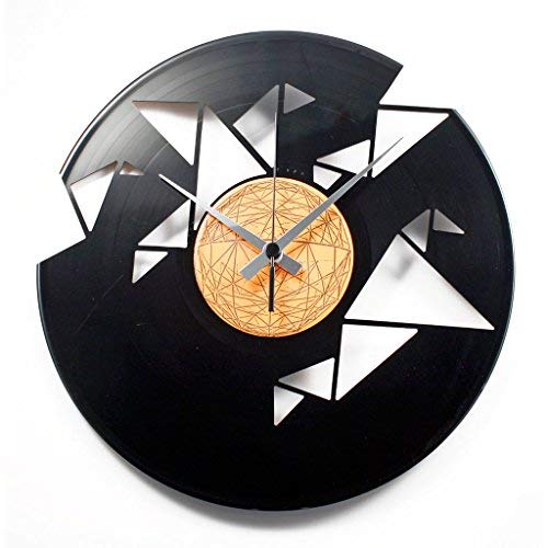 DISC'O'Clock Shallplattenuhr Origami - Lautlos Wanduhr, einfach aufzuhängen. 100% Made in Italy Handwerkliches Produkt von DISCOCLOCK