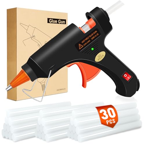 Crenova Feuerfest Heißklebepistole mit (130 * 70mm) 30pcs Klebestick Heißklebesticks, Klebepistole für DIY Kleine Handwerk und schnelle Reparaturen in Haus & Büro, 20Watt Mini Klebepistolen Crenova Feuerfest Heißklebepistole mit (130 * 70mm) 30pcs Klebestick Heißklebesticks, Klebepistole für DIY Kleine Handwerk und schnelle Reparaturen in Haus & Büro, 20Watt Mini Klebepistolen von Crenova