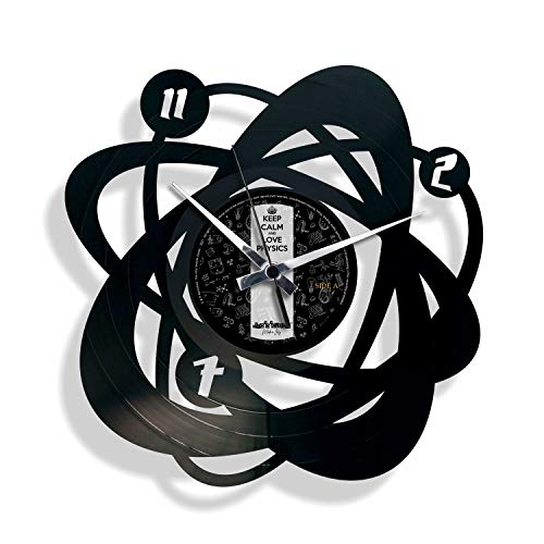 DISC'O'Clock Shallplattenuhr Atomium - Lautlos Wanduhr, einfach aufzuhängen. 100% Made in Italy Handwerkliches Produkt von DISCOCLOCK