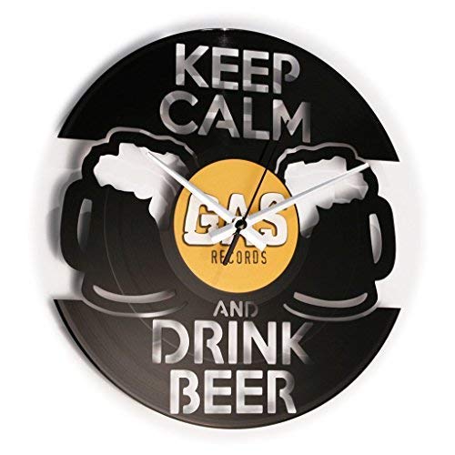 DISC'O'Clock Shallplattenuhr Drink Beer - Lautlos Wanduhr, einfach aufzuhängen. 100% Made in Italy Handwerkliches Produkt DISC'O'Clock Shallplattenuhr Drink Beer - Lautlos Wanduhr, einfach aufzuhängen. 100% Made in Italy Handwerkliches Produkt von DISCOCLOCK