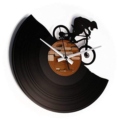 DISC'O'Clock Shallplattenuhr MTB - Lautlos Wanduhr, einfach aufzuhängen. 100% Made in Italy Handwerkliches Produkt Schwarz DISC'O'Clock Shallplattenuhr MTB - Lautlos Wanduhr, einfach aufzuhängen. 100% Made in Italy Handwerkliches Produkt Schwarz von DISCOCLOCK