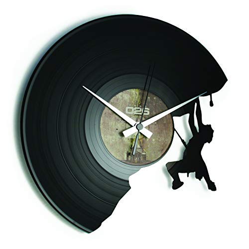 DISC'O'Clock Shallplattenuhr The Climber - Wanduhr aus Vinyl Schallplatte mit Bergsteiger/Kletterer, anpassbaren Schallplatten Wanduhr mit lautlos Uhrwerk DISC'O'Clock Shallplattenuhr The Climber - Wanduhr aus Vinyl Schallplatte mit Bergsteiger/Kletterer, anpassbaren Schallplatten Wanduhr mit lautlos Uhrwerk von DISCOCLOCK