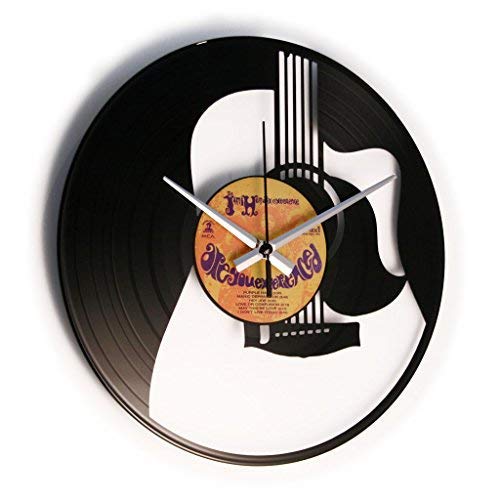 DISC'O'Clock Shallplattenuhr The Guitar - Lautlos Wanduhr, einfach aufzuhängen. 100% Made in Italy Handwerkliches Produkt von DISCOCLOCK