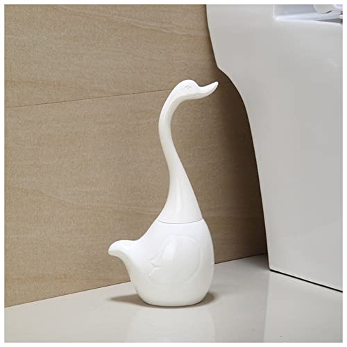 DISERTIED Klobürste Lustige Swan Toilettenbürste mit Halter Keramik Basis Griff Reinigungsbürste Toilettenbürste Set Badezimmer Reinigungswerkzeuge Lieferungen Klobürste Schwarz(White) von DISERTIED