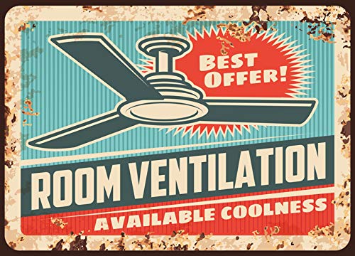 DISGOWONG Room Ventilation Rusty Metal Plate Tin Sign Vintage Funny Sign Wall Decoration Sign von DISGOWONG