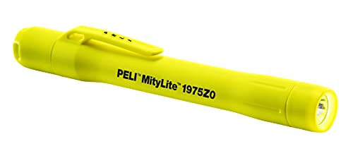 PELI MityLite 1975Z0: LED-Stiftlampe, Premium-Taschenlampe, ATEX-zertifiziert für Zone 0, hohe Qualität für Industrie, Handwerker, Feuerwehr, IPX4 wasserfest, 117 Lumen, Farbe: Gelb von PELI
