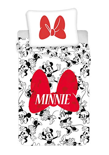 Minnie Kinder Bettwäsche Set Red Bow 140x200 cm von DISNEY