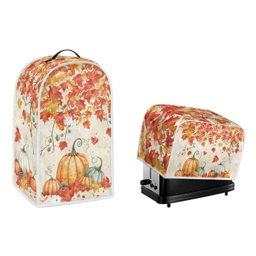 DISNIMO Thanksgiving-Toaster-Abdeckung für 2 Scheiben, für kleine Geräte, Staubschutz mit Mixer-Abdeckung, Ahornblätter, Standmixer oder Kaffeemaschinen-Abdeckung DISNIMO Thanksgiving-Toaster-Abdeckung für 2 Scheiben, für kleine Geräte, Staubschutz mit Mixer-Abdeckung, Ahornblätter, Standmixer oder Kaffeemaschinen-Abdeckung von DISNIMO