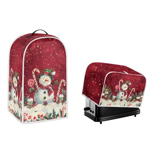 DISNIMO Weihnachts-Toaster-Abdeckung für 2 Scheiben, Schneemann, Küche, Kleingerät, Staubschutz mit Mixer-Abdeckung, Ständer, Mixer oder Kaffeemaschinen-Abdeckung DISNIMO Weihnachts-Toaster-Abdeckung für 2 Scheiben, Schneemann, Küche, Kleingerät, Staubschutz mit Mixer-Abdeckung, Ständer, Mixer oder Kaffeemaschinen-Abdeckung von DISNIMO