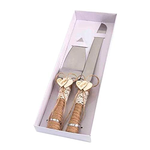 DISOK - Set mit Messer und Schaufel aus Kraftpapier, Hochzeitszubehör, originelles Zubehör für Kuchen und Hochzeitstorten. von DISOK