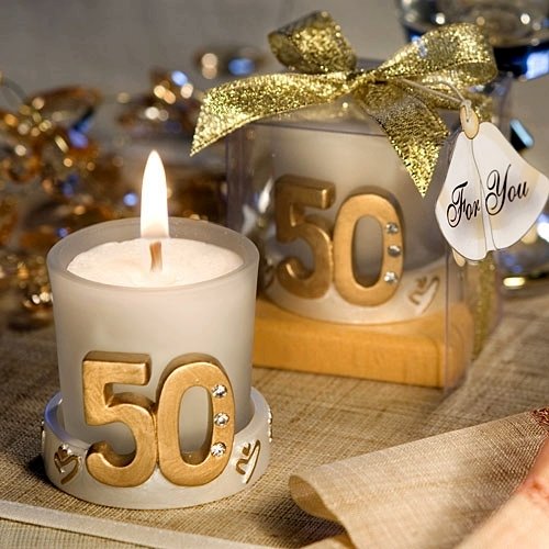 Packung mit 20 Kerzen Hochzeit 50. Hochzeitstag in Geschenkbox – Gold, Erinnerungen, Geschenke und Details für Goldene Hochzeit und Jubiläen von DISOK