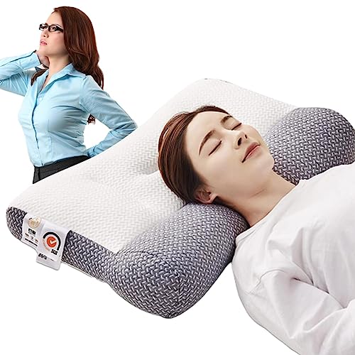 Nackenstützkissen, ergonomische orthopädische Schlafunterstützung, bequemes Halswirbelsäulenkissen, einzelnes Anti-Traktions-Halswirbelsäulenkissen, Memory-Schaum-Bettkissen für Bett und Reisen von DISPRA