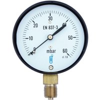 Gasdruckmesser mit Stoßschutz – vertikaler Anschluss 8x13 – Zifferblatt Ø63mm 0 bis 60 mbar Gasdruckmesser mit Stoßschutz – vertikaler Anschluss 8x13 – Zifferblatt Ø63mm 0 bis 60 mbar von DISTRILABO