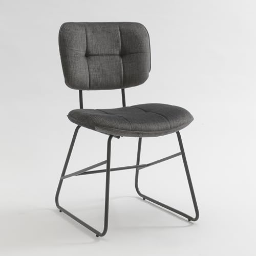 DITAIX 2er Samt Esszimmerstuhl: Moderner Polsterstühle mit Metallgestell & Griff Bis 150 kg Belastbar Bequem & Stabil für Esszimmer & Wohnbereich (Grey, 2er) von DITAIX