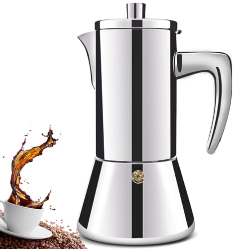 DITOSH 12 Tasse Verdickt 304 Edelstahl Moka Pot Stovetop Espresso Maker Espresso Maker Cafeteras Kaffee Maker Capable Mokka Kaffeemaschine Greca Kaffeemaschine für Home und Camping 600ml 20oz von DITOSH