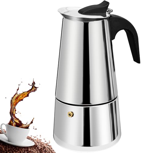 DITOSH 2 Tasse Espressokocher Edelstahl Moka Pot Espresso Maker Perkolator Italienische Kaffeemaschine Mokka Kaffeemaschine Cafe Classic Maker für Haus und Camping 100ml 3.3oz von DITOSH