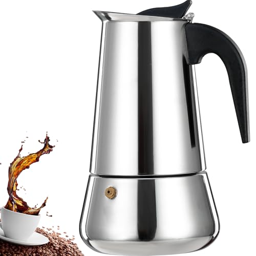 DITOSH 2 Tasse Espressokocher Edelstahl Moka Pot Espresso Maker Perkolator Italienische Kaffeemaschine Mokka Kaffeemaschine Cafe Classic Maker für Haus und Camping 100ml 3.3oz von DITOSH