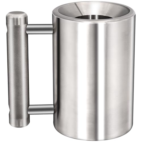 DITOSH 8kg 17.6lb Heavy Coffee Mug Challenge 304 Edelstahl Hantel Tassen Silber Übergewicht Sport Wassertasse für Fitness Training Arm Streich Prank Geschenk Home Gym Workout Equipment 100ml 3.4oz von DITOSH