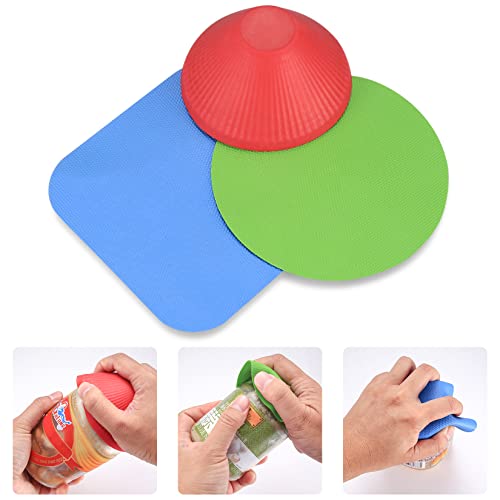 DIUJHUUY 3 Stück Gummi-Gläsergriff-Pads, Mehrzweck-Flaschendeckel-Öffner, Bieröffner, Glasgriff-Öffner für die meisten Flaschen – 3 Größen von DIUJHUUY