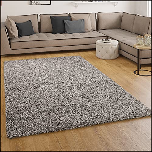 Paco Home Shaggy Hochflor Langflor Teppich Sky Einfarbig in Grau, Grösse:160x220 cm von Paco Home