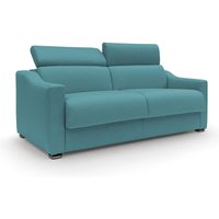 Amber Schlafsofa mit 18 cm hoher Matratze Stoff T05 171 cm (mat. 120x197) hellblau - azzurro von DIVANI.STORE