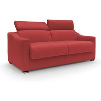 Divani.store - Amber Schlafsofa mit 18 cm hoher Matratze Stoff T05 211 cm (mat. 160x197) rot - rosso von DIVANI.STORE